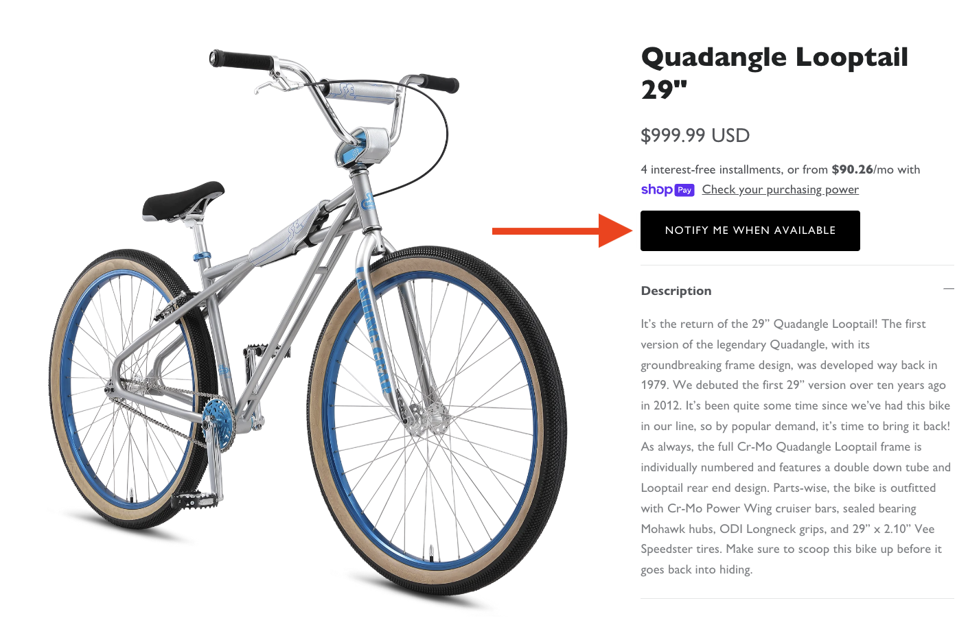 SE bikes Quadangle Looptail 24” 2010 The 29